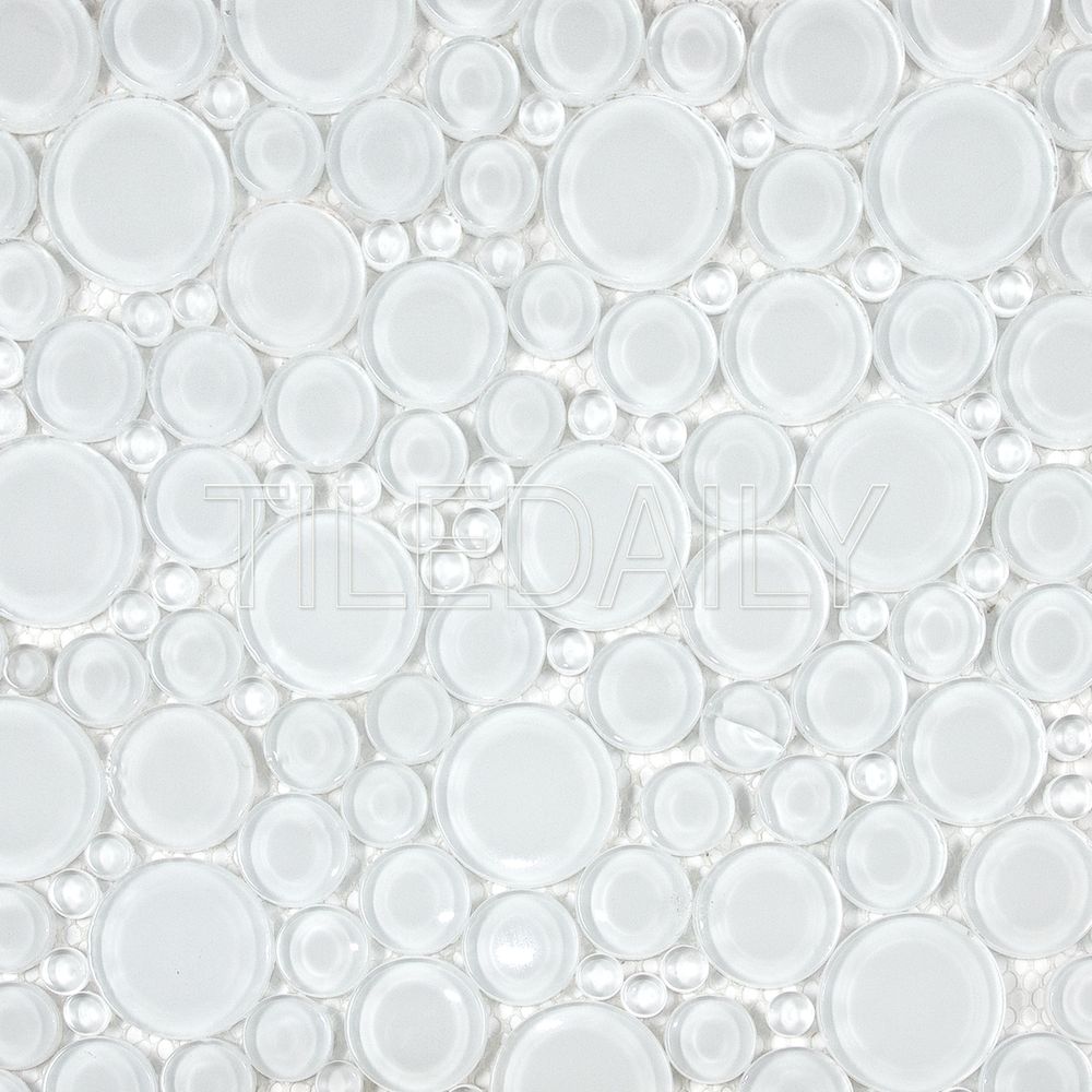 White Bubble Glass Mosaic Tile