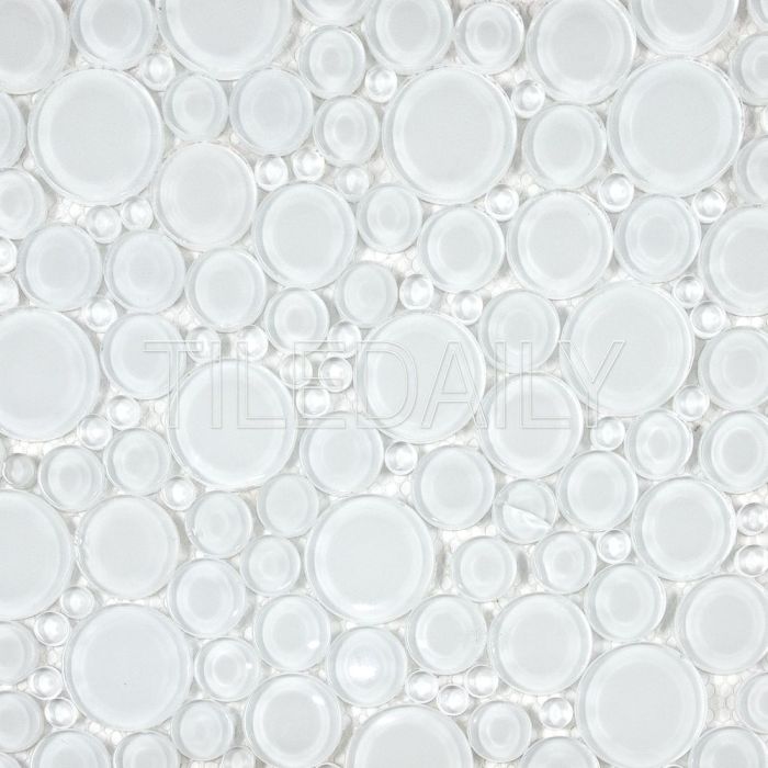 White Bubble Glass Mosaic Tile